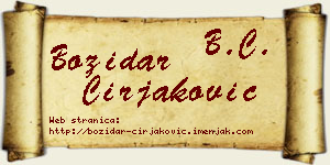 Božidar Ćirjaković vizit kartica